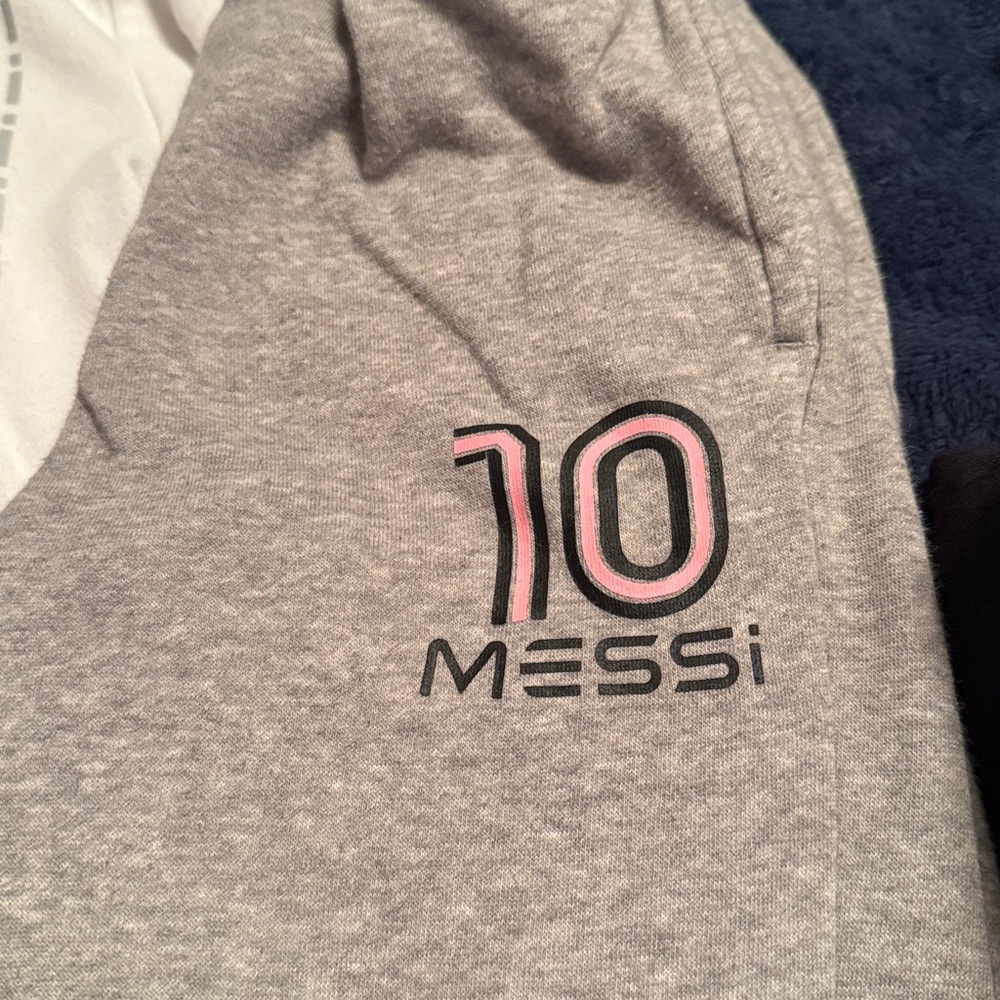 Kids Messi Hoodie and Sweatpants Set - White and Gray - Picture 3 of 4